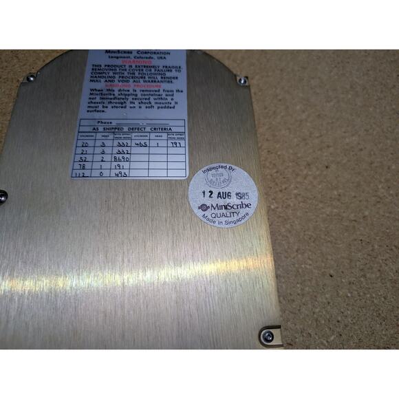 Miniscribe 3425 20MB MFM Hard Drive HDD 5.25" 1985 - Compact Portable Plus Vtg - Picture 3 of 10